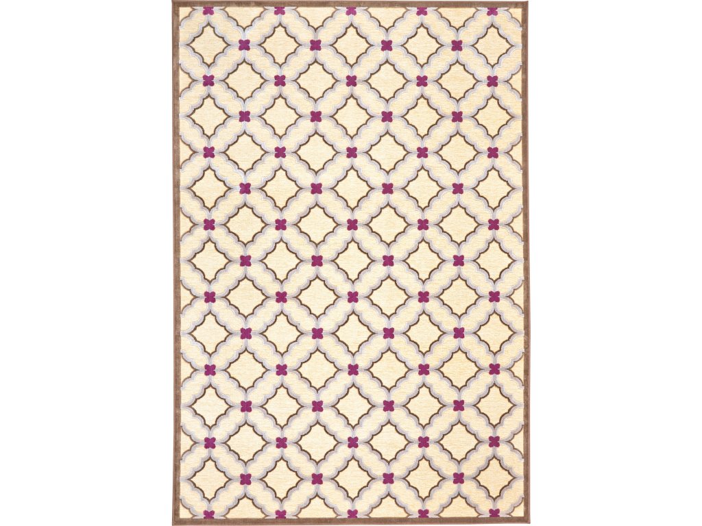 Saphir Rubus Modern Geometric, Tan/Brown/Purple, 9'-8" x 12'-7" Area Rug - main image