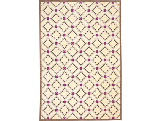 Saphir Rubus Modern Geometric, Tan/Brown/Purple, 9'-8" x 12'-7" Area Rug