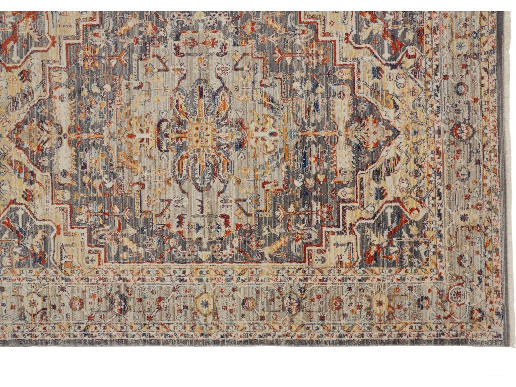 Wesley Transitional Medallion, Ivory/Gray/Red, 2' x 3' Accent Rug - image 8