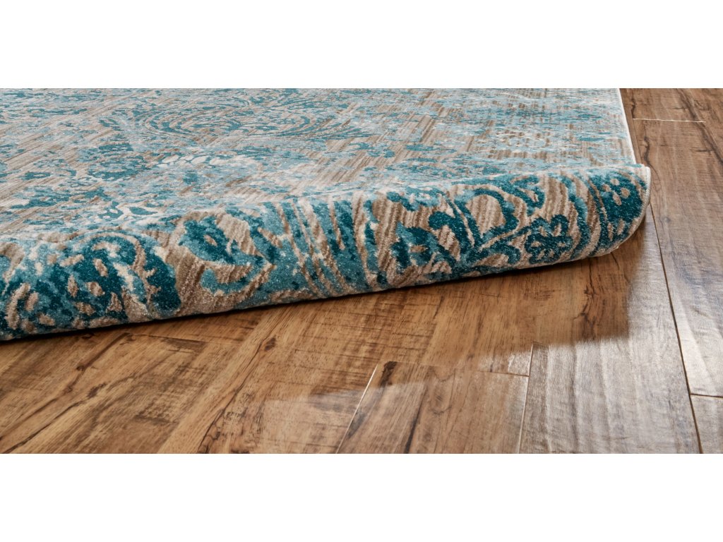 Keats Transitional Distressed, Blue/Taupe/Ivory, 8'-9" x 8'-9" Round Rug - image 8