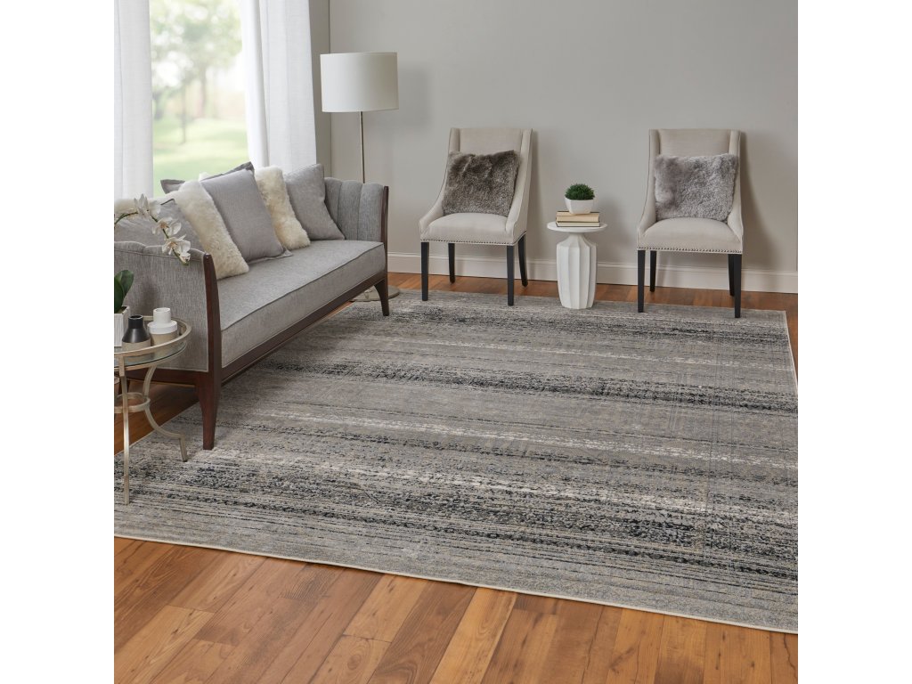 Macklaine Transitional Distressed, Taupe/Black/Ivory, 12' x 15' Area Rug - image 3