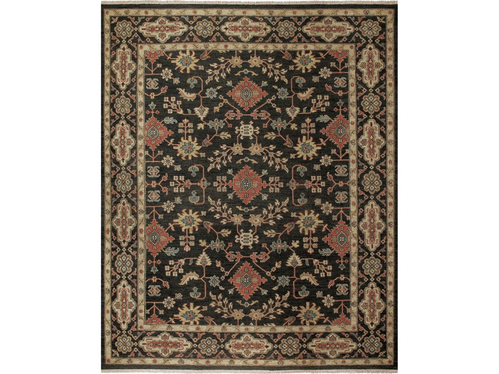 Goshen Traditional Persian, Black/Tan/Ivory, 2' x 3' Accent Rug - main image