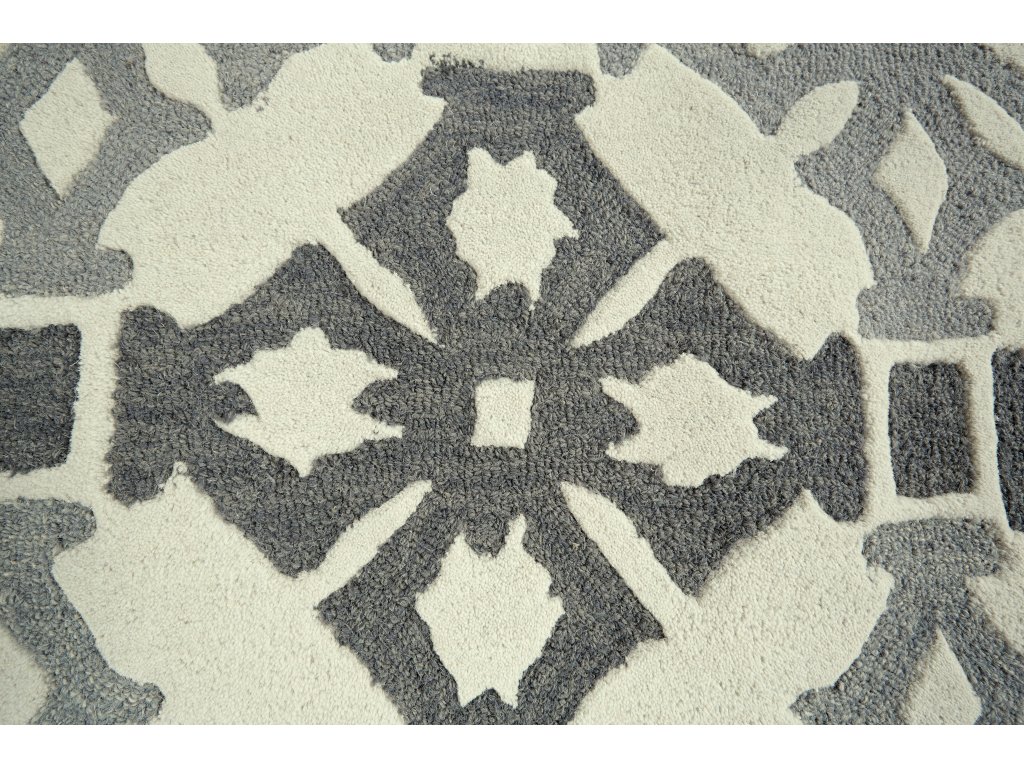 Ella Transitional Geometric, Gray/Ivory, 5' x 8' Area Rug - image 3