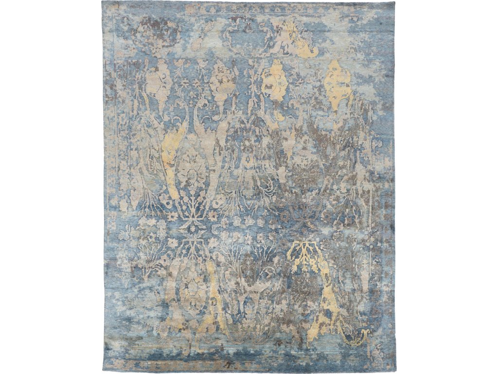 Adira Modern Ikat, Blue/Taupe/Gold, 8'-6" x 11'-6" Area Rug - main image