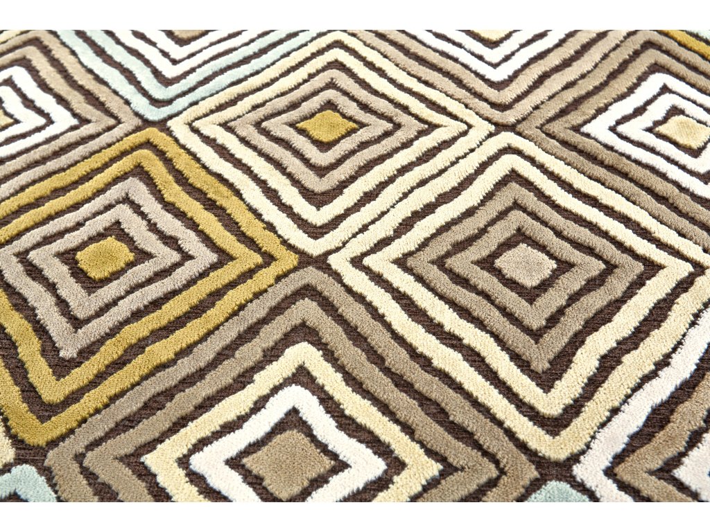 Saphir Mah Modern Geometric, Brown/Tan/Green, 7'-6" x 10'-6" Area Rug - image 2