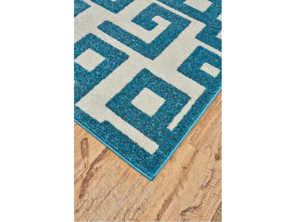 Harlow Modern Geometric, Ivory/Blue, 10' x 13'-2" Area Rug - image 2