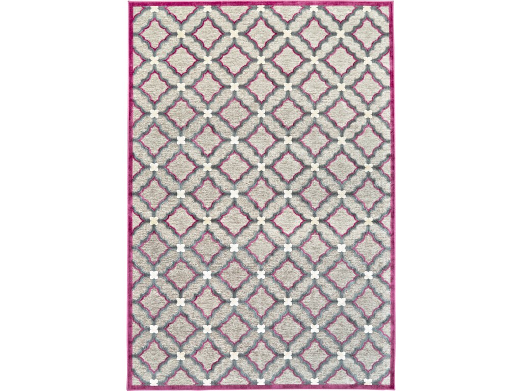 Saphir Rubus Modern Geometric, Taupe/Gray/Purple, 9'-8" x 12'-7" Area Rug - main image