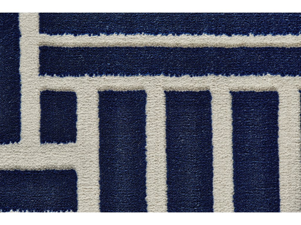 Gaspar Modern Stripes, Blue/White, 1'-8" x 2'-10" Accent Rug - image 2
