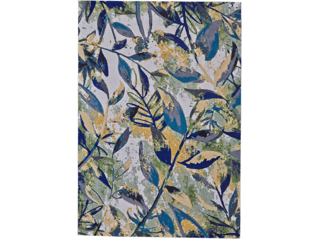 Brixton Modern Floral and Botanical, Green/Blue/Ivory, 10' x 13'-2" Area Rug - main image