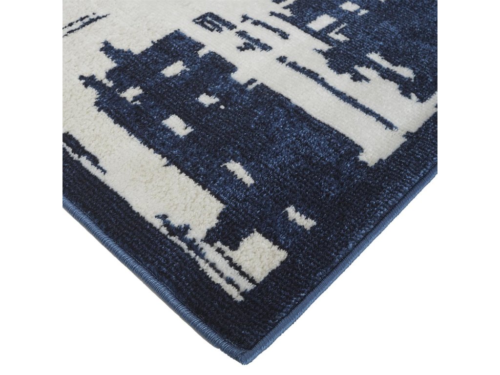 Remmy Transitional Abstract, Ivory/Blue, 5' x 8' Area Rug - image 2