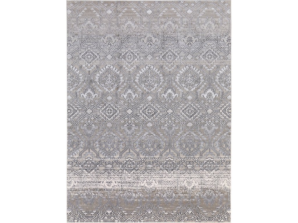 Macklaine Transitional Distressed, Ivory/Silver/Black, 12' x 15' Area Rug - main image