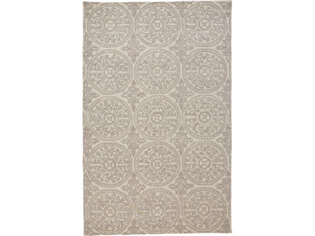 Branson Transitional Damask, Ivory/Taupe, 2' x 3' Accent Rug - main image