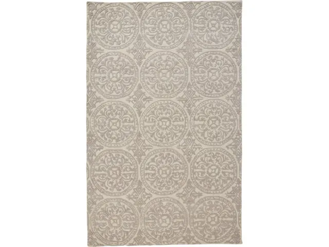 Branson Transitional Damask, Ivory/Taupe, 2' x 3' Accent Rug