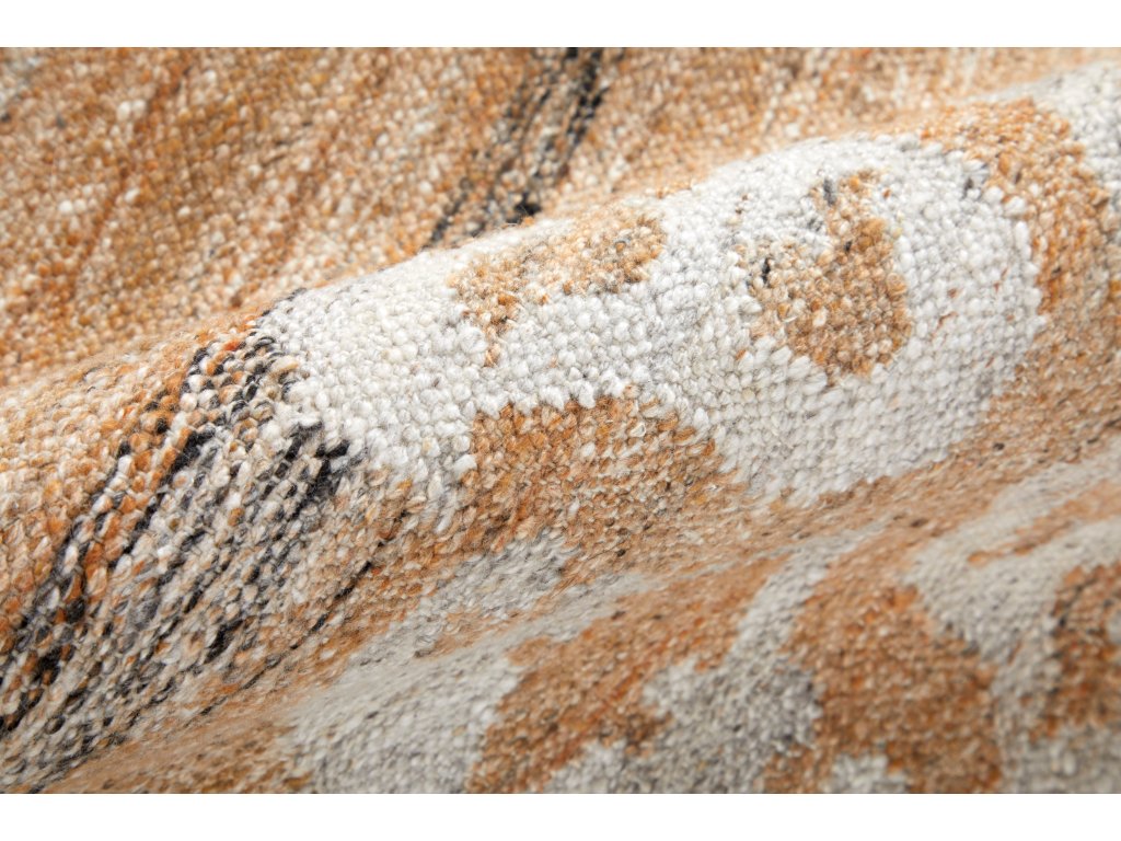 Beckett Transitional Damask, Tan/Ivory/Orange, 5' x 8' Area Rug - image 6