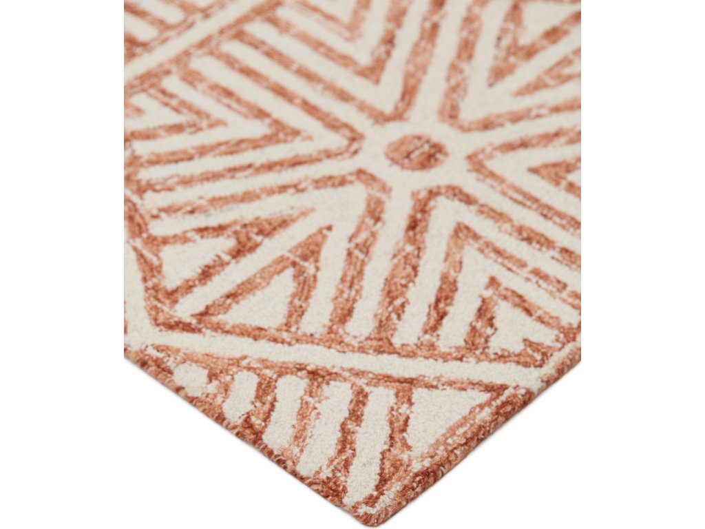 Rhett Transitional Geometric, Orange/Ivory, 5' x 8' Area Rug - image 1