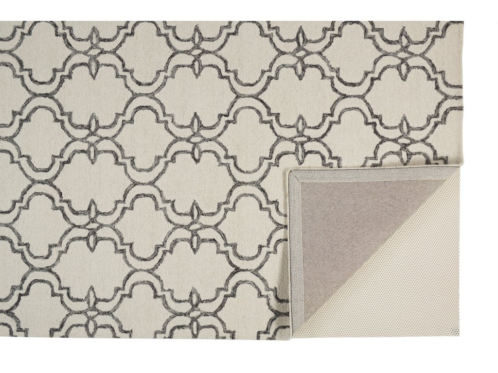 Rhett Transitional Trellis and Lattice, Ivory/Gray/Black, 5' x 8' Area Rug - image 2