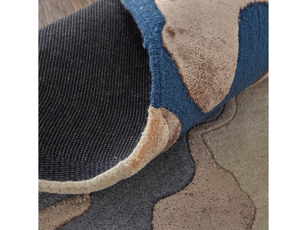 Serrano Transitional Abstract, Ivory/Tan/Blue, 5' x 8' Area Rug - image 5