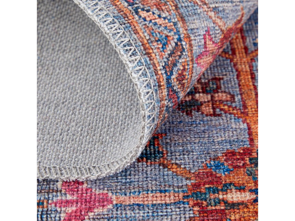 Rawlins Transitional Medallion, Red/Tan/Blue, 5'-3" x 7'-6" Area Rug - image 8