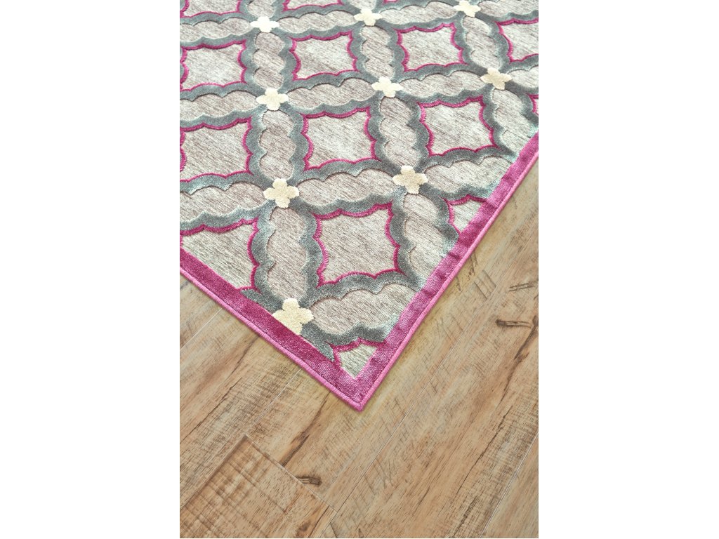 Saphir Rubus Modern Geometric, Taupe/Gray/Purple, 9'-8" x 12'-7" Area Rug - image 1