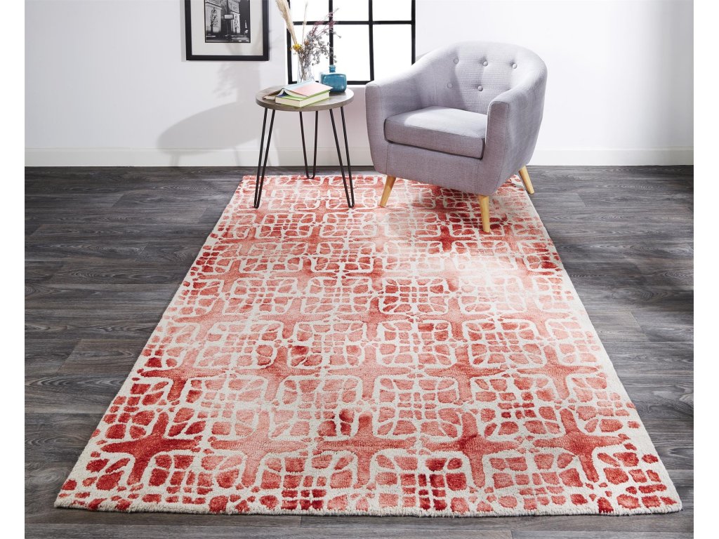 Lorrain Modern Geometric, Pink/Ivory, 2' x 3' Accent Rug - image 1