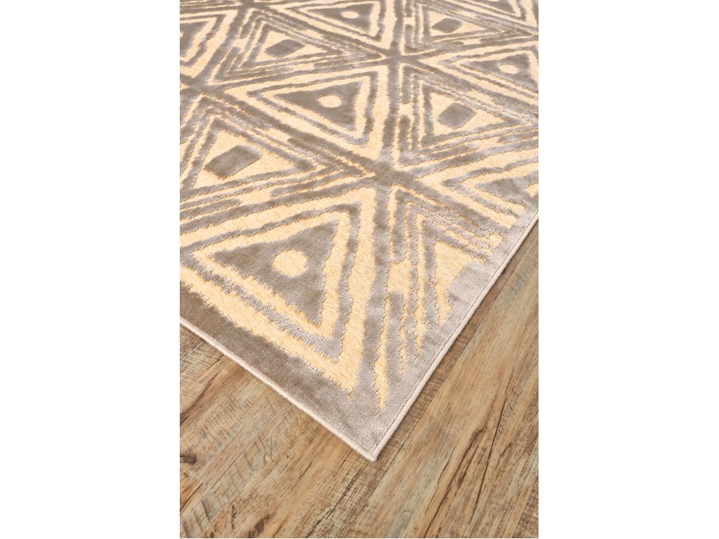 Saphir Zam Modern Geometric, Tan/Brown/Taupe, 9'-8" x 12'-7" Area Rug - image 1