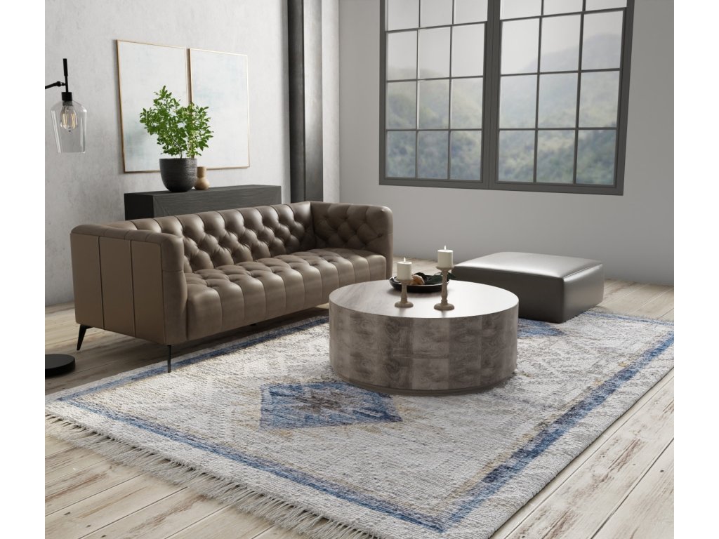 Tillman Transitional Diamond, Ivory/Blue/Tan, 5' x 8' Area Rug - image 2