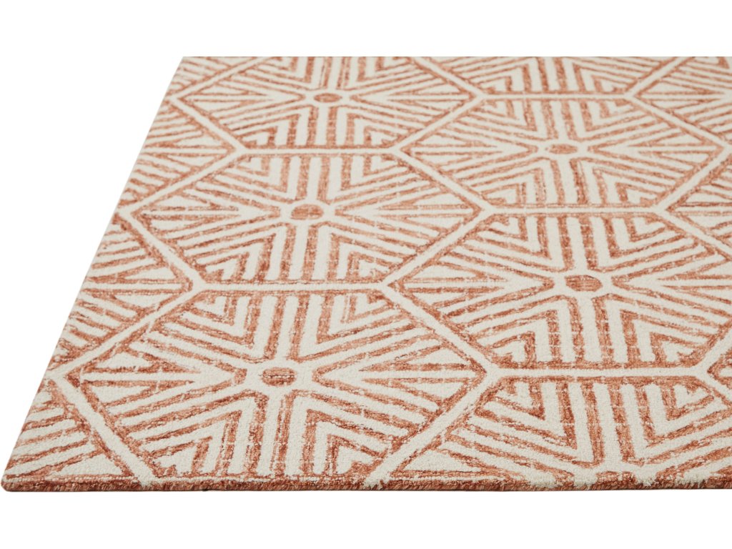 Rhett Transitional Geometric, Orange/Ivory, 5' x 8' Area Rug - image 4