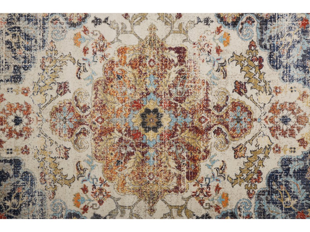 Bellini Transitional Medallion, Ivory/Gold/Blue, 7'-10" x 10'-10" Area Rug - image 4