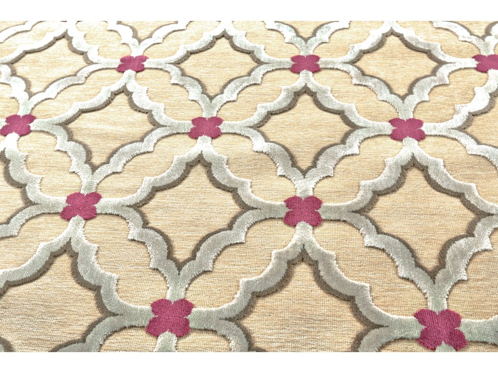 Saphir Rubus Modern Geometric, Tan/Brown/Purple, 9'-8" x 12'-7" Area Rug - image 2