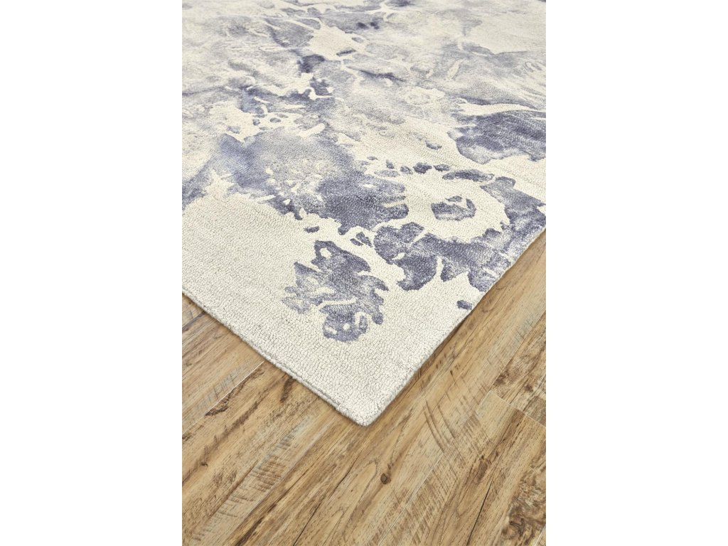 Lorrain Modern Abstract, Ivory/Gray/Blue, 2' x 3' Accent Rug - image 3