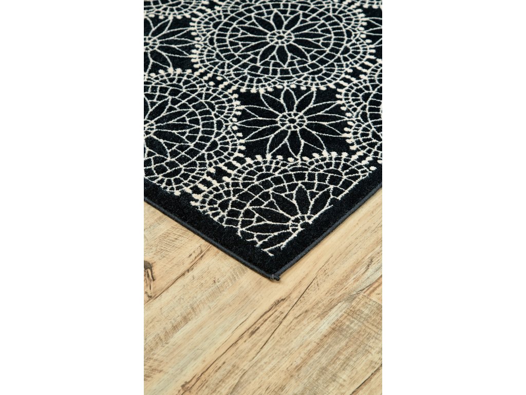 Azeri Transitional Damask, Black/White, 7'-10" x 11' Area Rug - image 1