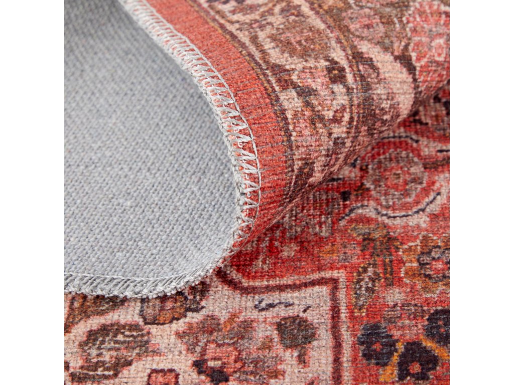 Rawlins Transitional Medallion, Red/Tan/Blue, 5'-3" x 7'-6" Area Rug - image 8