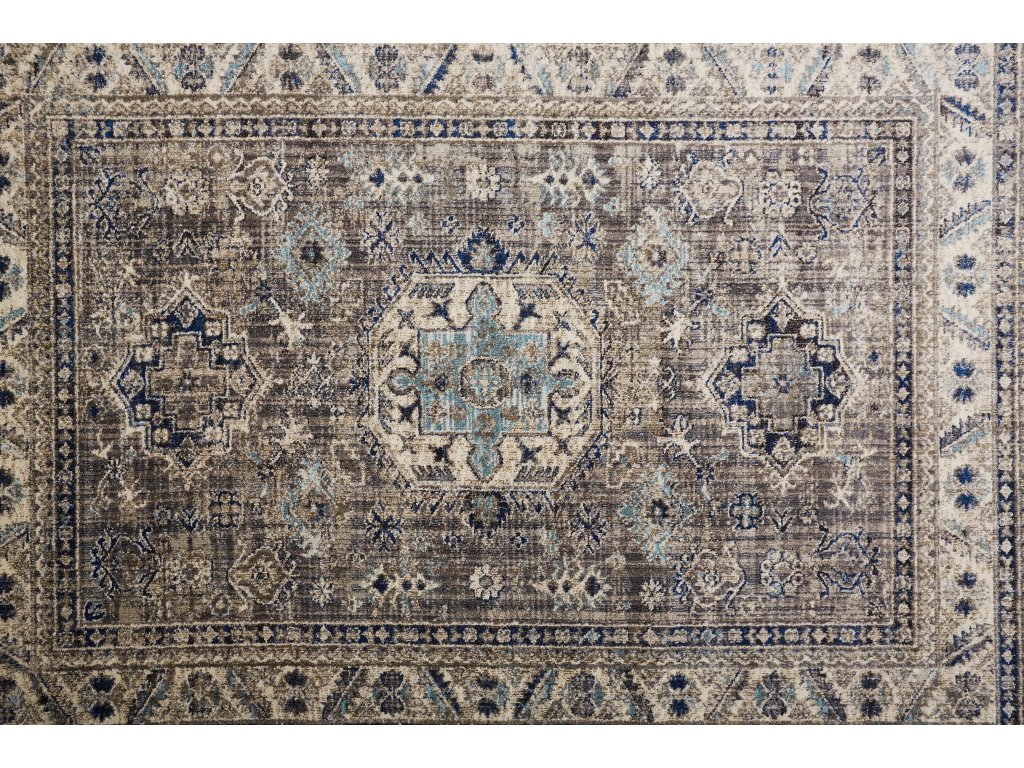 Bellini Transitional Medallion, Taupe/Gray/Blue, 7'-10" x 10'-10" Area Rug - image 4