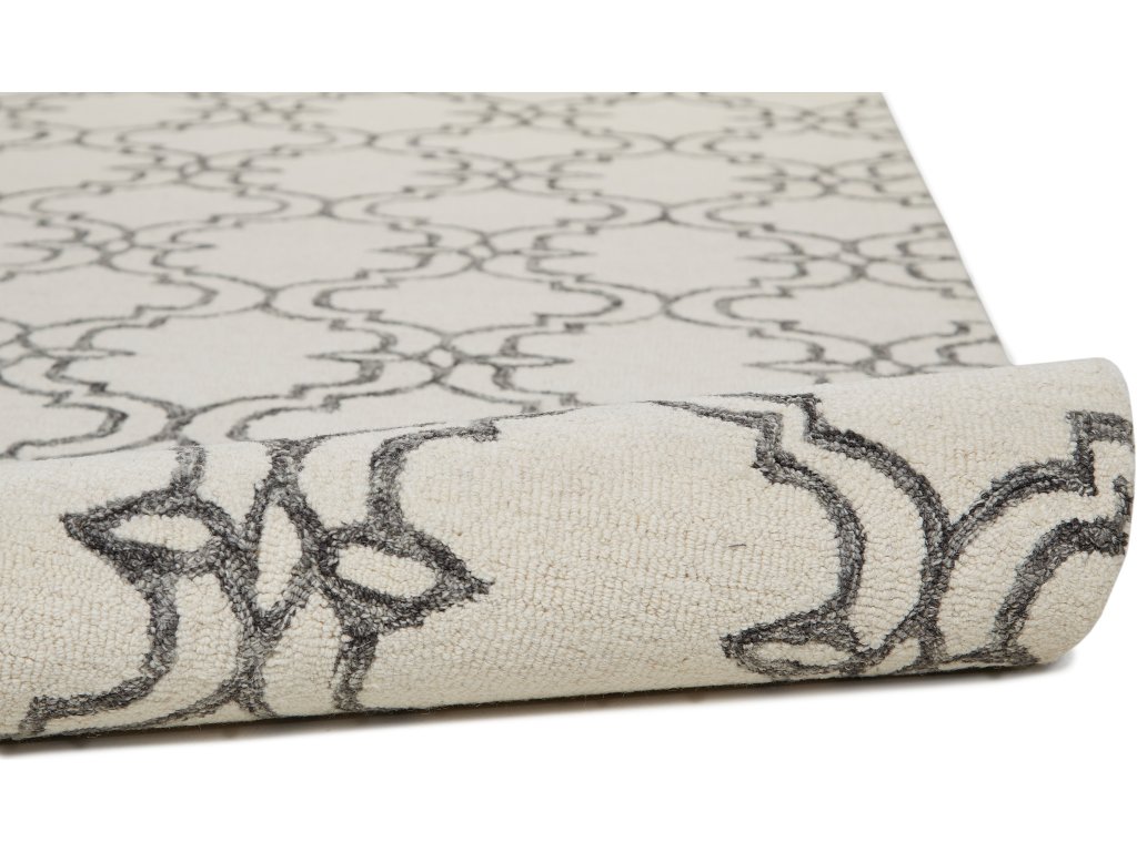 Rhett Transitional Trellis and Lattice, Ivory/Gray/Black, 5' x 8' Area Rug - image 4