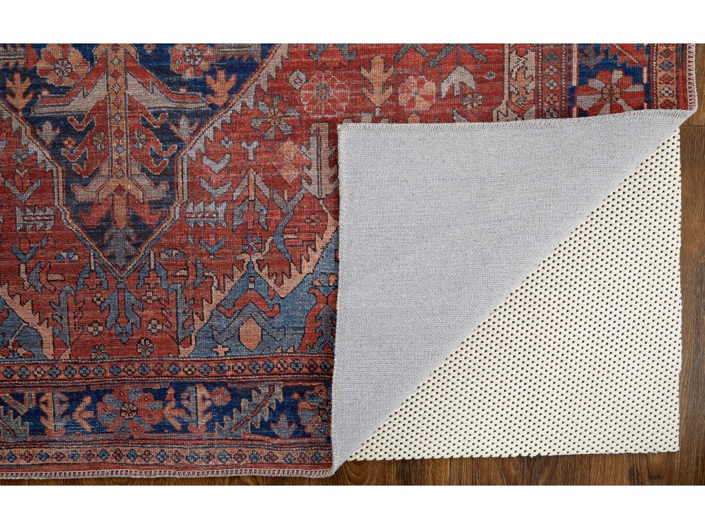 Rawlins Transitional Medallion, Red/Tan/Blue, 5'-3" x 7'-6" Area Rug - image 5