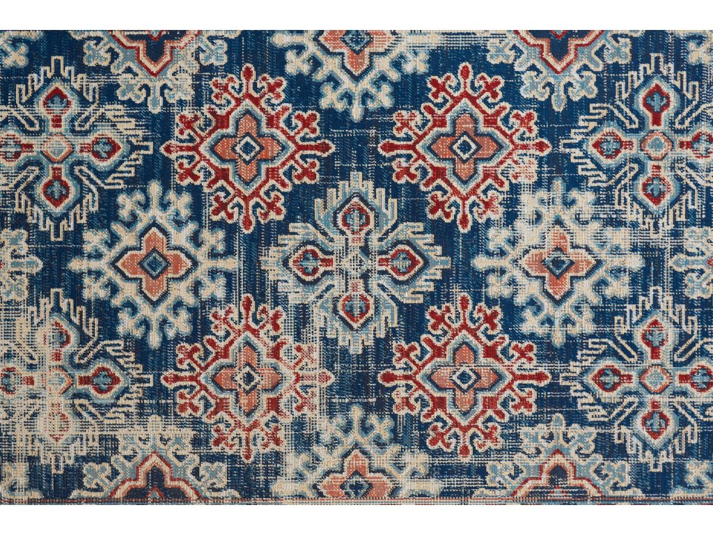Nolan Transitional Oriental, Blue/Red/Ivory, 12'-10" x 15' Runner Rug - image 3