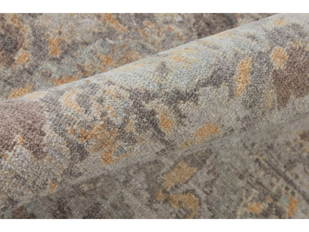 Rowen Transitional Damask, Taupe/Gray/Orange, 7'-9" x 9'-9" Area Rug - image 4