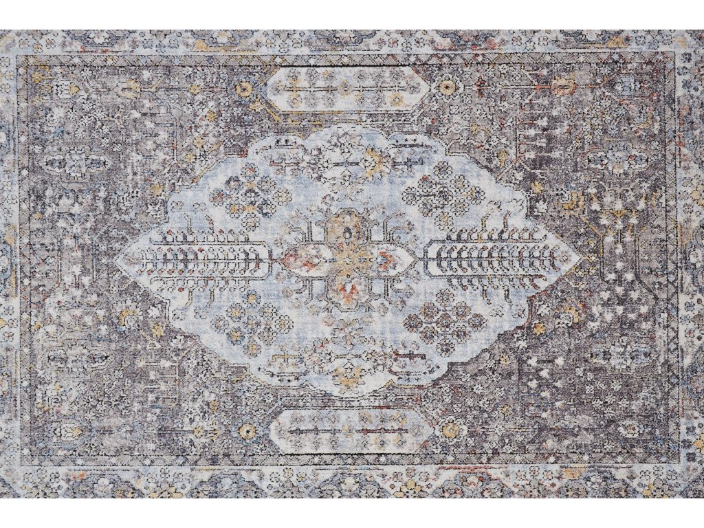 Armant Traditional Medallion, Gray/Blue/Gold, 2' x 3' Accent Rug - image 4