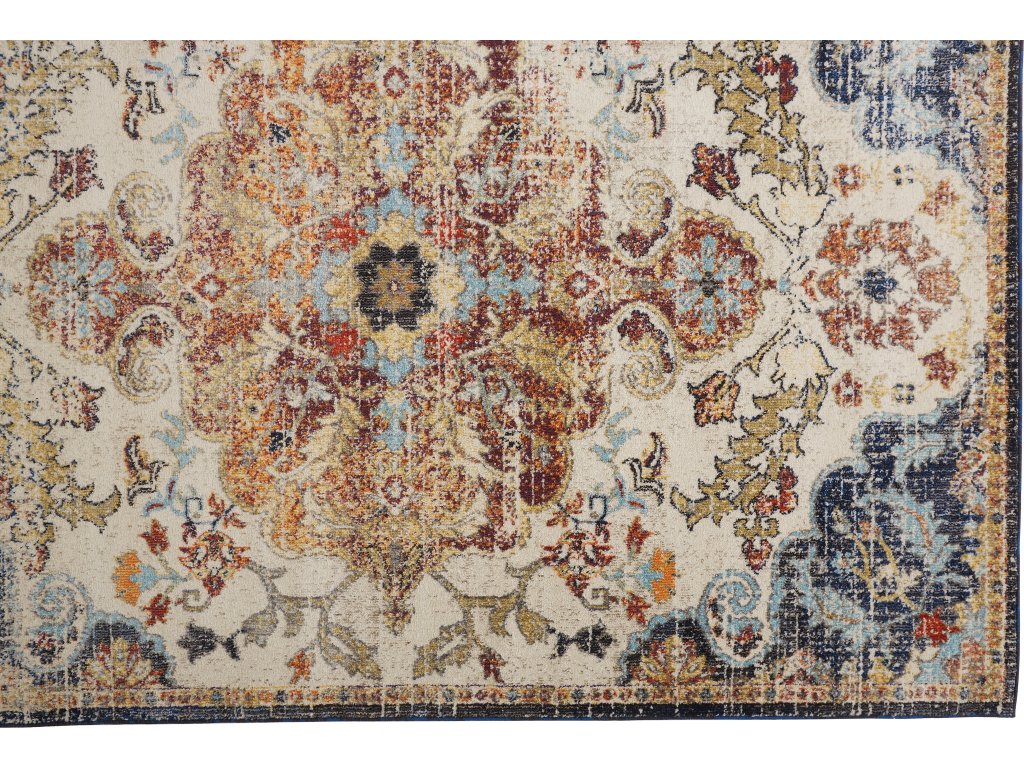 Bellini Transitional Medallion, Ivory/Gold/Blue, 7'-10" x 10'-10" Area Rug - image 2