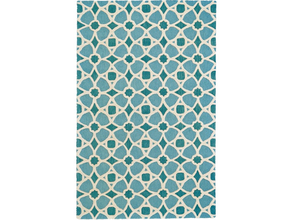 Ella Transitional Floral and Botanical, Blue/Green/Ivory, 5' x 8' Area Rug - main image