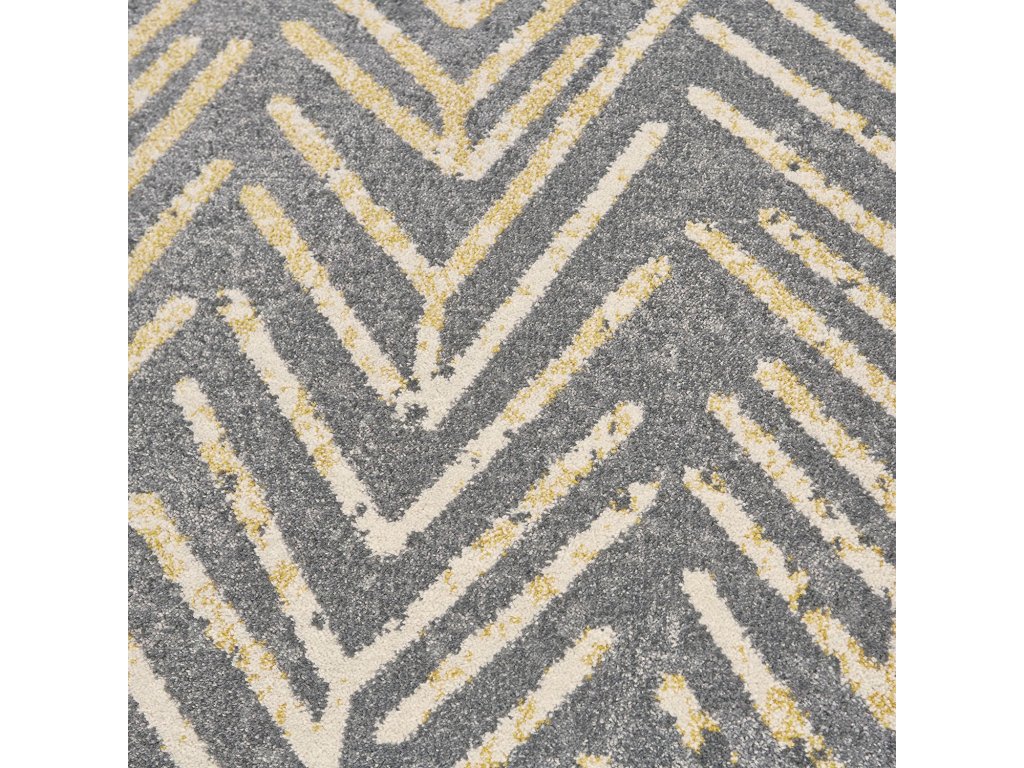 Bleecker Modern Chevron, Gray/Yellow/White, 8' x 8' Round Rug - image 5