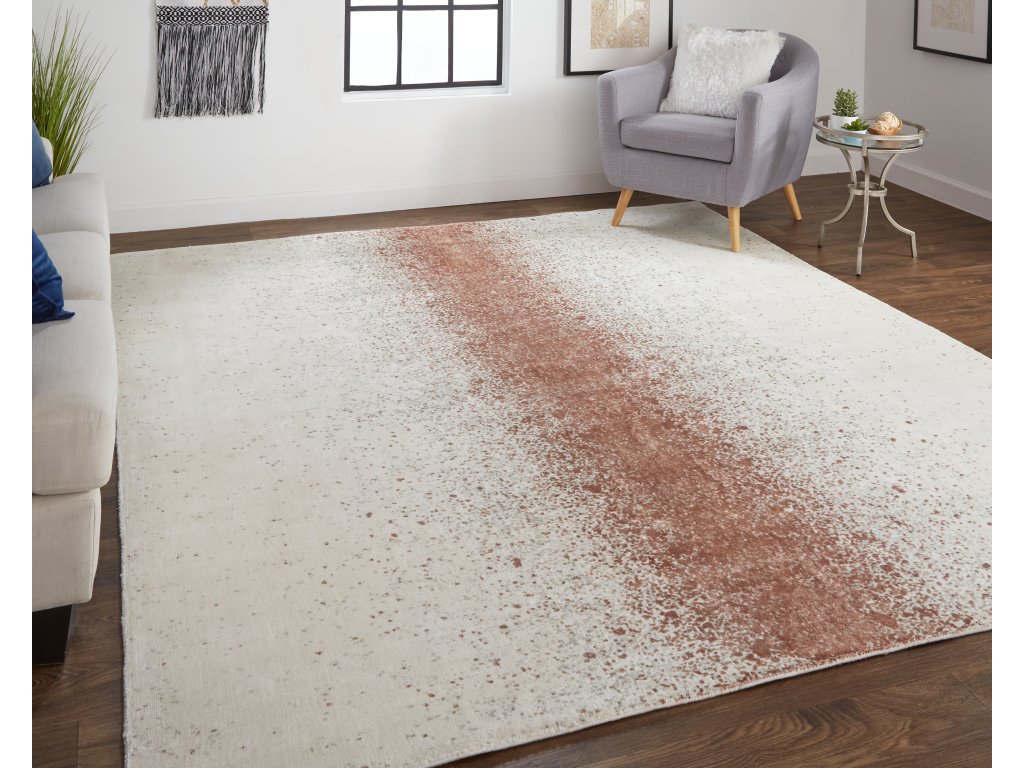Grier Modern Gradient and Ombre, Ivory/Orange/Gray, 8' x 10' Area Rug - image 2
