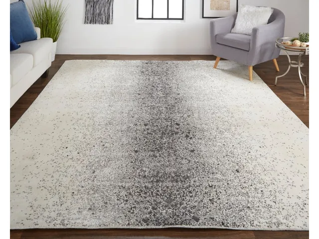 Grier Modern Gradient and Ombre, Gray/Ivory/Taupe, 8' x 10' Area Rug - Alternative View