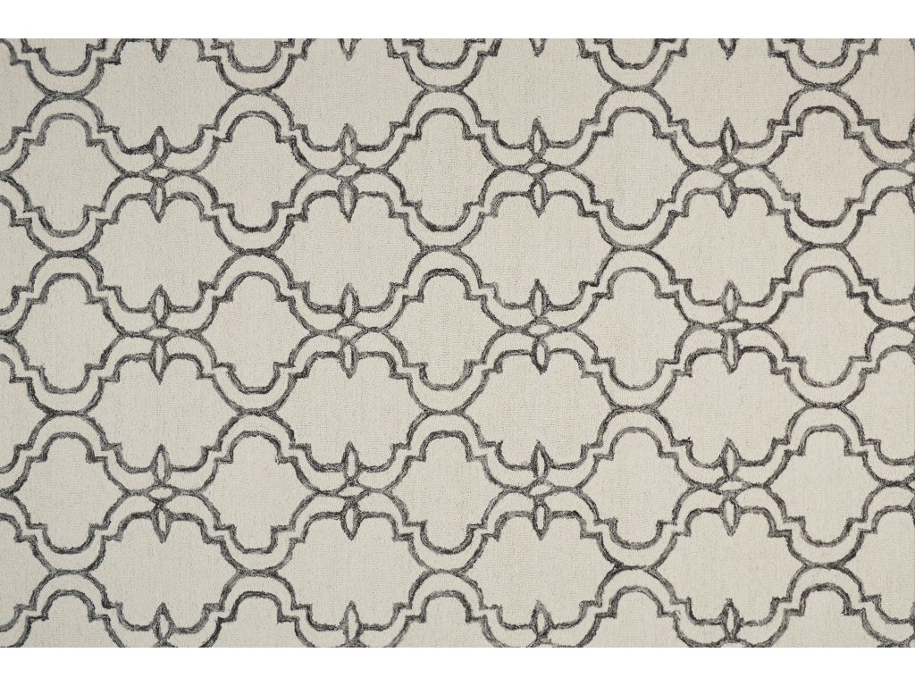 Rhett Transitional Trellis and Lattice, Ivory/Gray/Black, 5' x 8' Area Rug - image 3