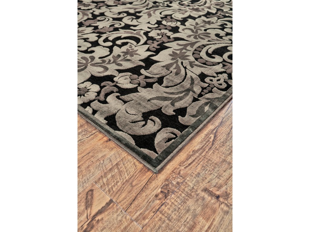 Saphir Transitional Floral and Botanical, Taupe/Black/Gray, 7'-6" x 10'-6" Area Rug - image 1