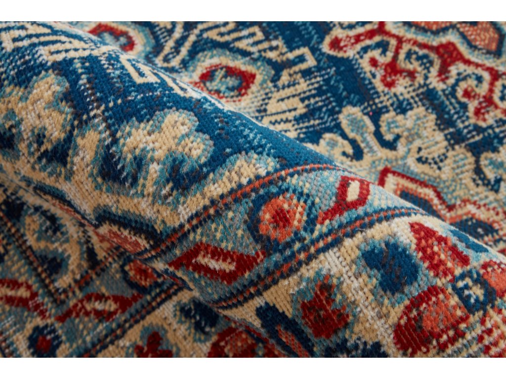 Nolan Transitional Oriental, Blue/Red/Ivory, 12'-10" x 15' Runner Rug - image 6
