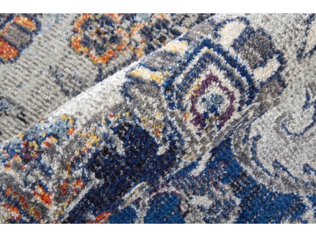 Bellini Transitional Medallion, Gray/Ivory/Blue, 9'-2" x 12'-4" Area Rug - image 6