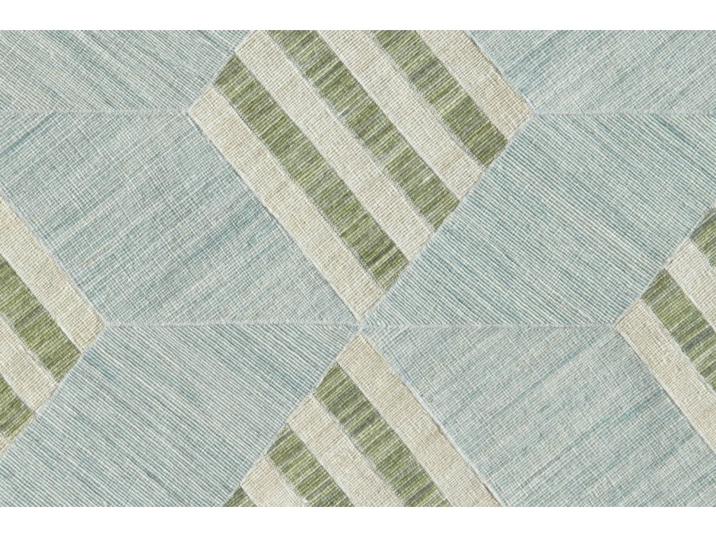 Bermuda II Transitional Geometric, Green/Blue/Ivory, 1'-8" x 2'-10" Accent Rug - image 3