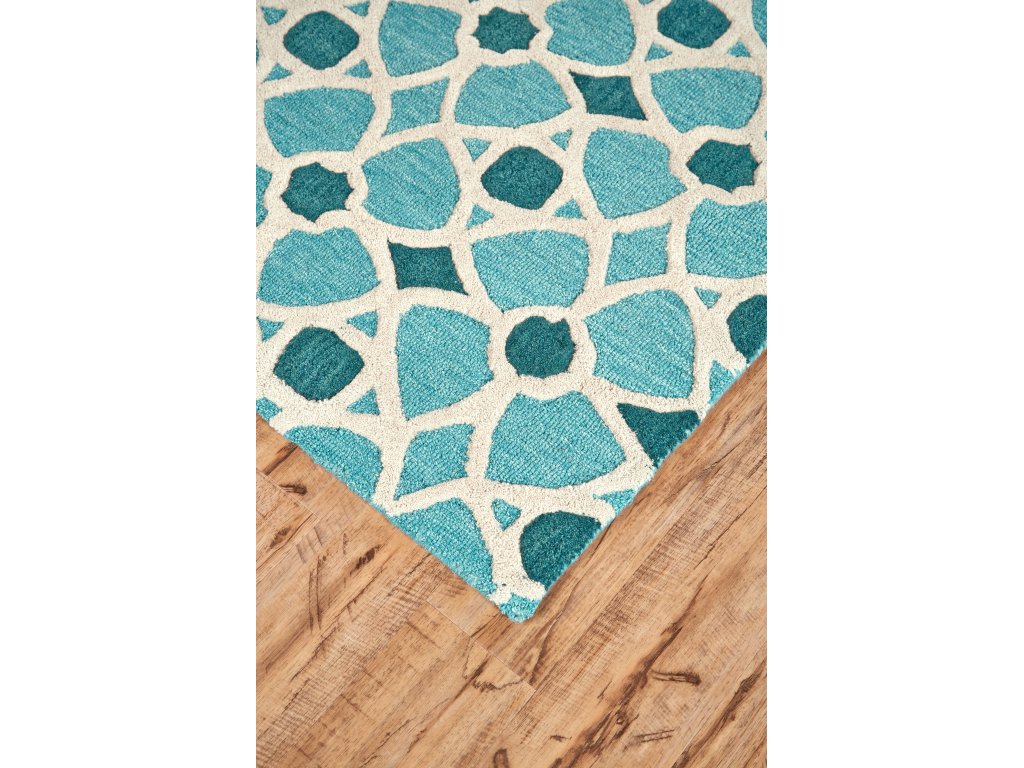 Ella Transitional Floral and Botanical, Blue/Green/Ivory, 5' x 8' Area Rug - image 2