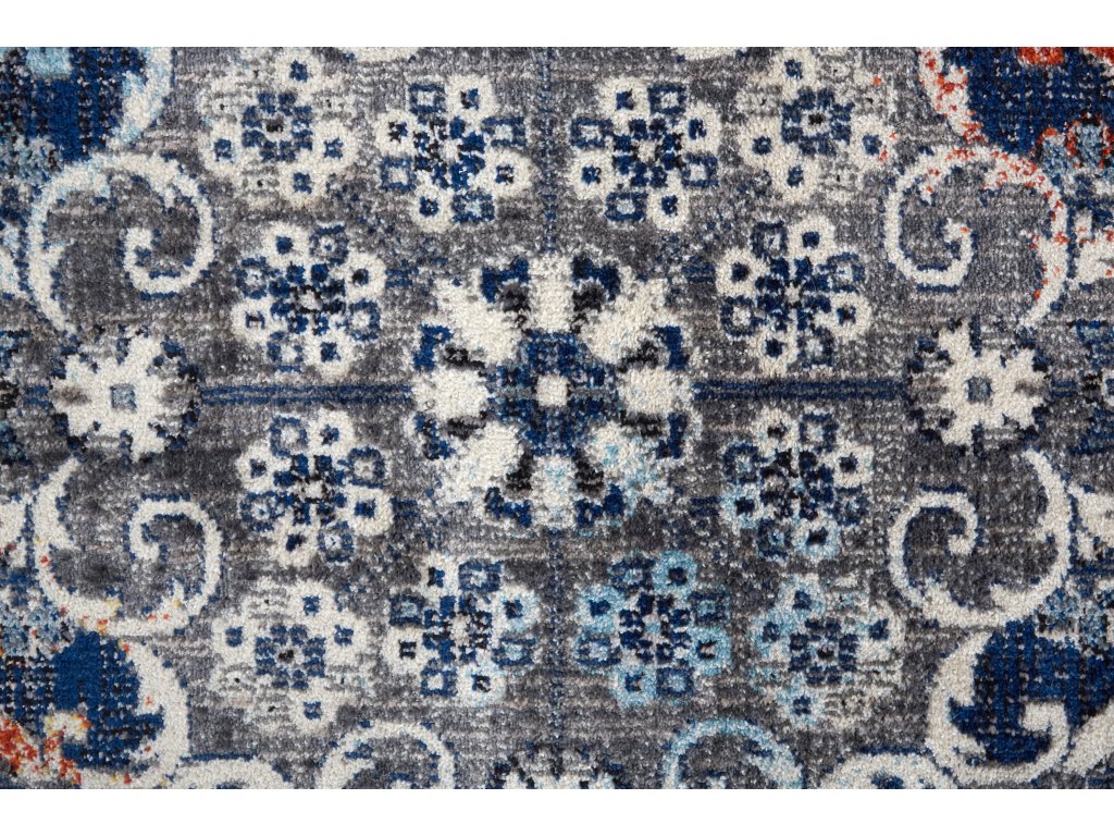 Bellini Transitional Medallion, Gray/Ivory/Blue, 9'-2" x 12'-4" Area Rug - image 4